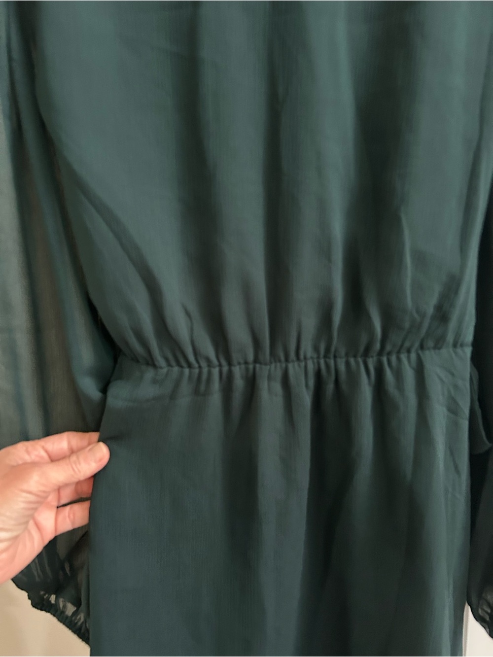 Express green mini sheer sleeve dress - Picture 9 of 9